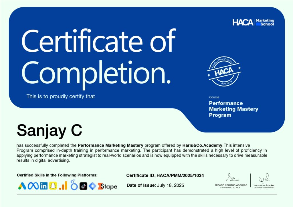 performance marketer sanjay